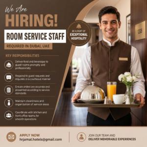 Room Service Staff Required in Dubai