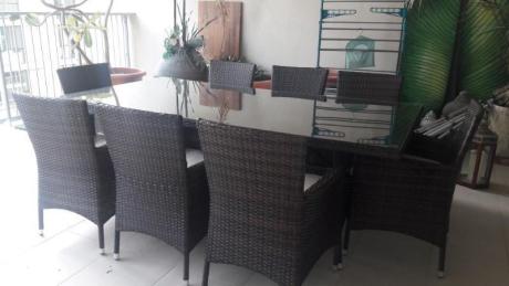 OUTDOOR RATTAN CHAIRS AND TABLE