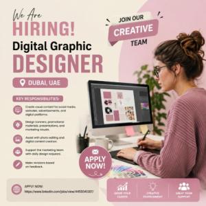 Digital Graphic Designer Required in Dubai