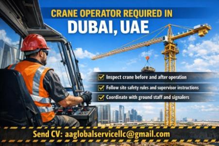 Crane Operator Required in Dubai