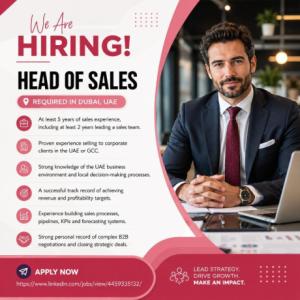 Head of Sales Required in Dubai