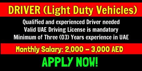 DRIVER (Light Duty Vehicles) Required