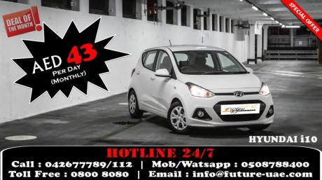 Hyundai i10 on most discounted rate in town on monthly contract