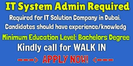 IT System Admin Required