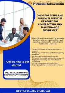 One-stop setup and approval services designed for contracting and maintenance businesses