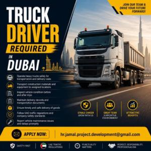 Truck Driver Required in Dubai