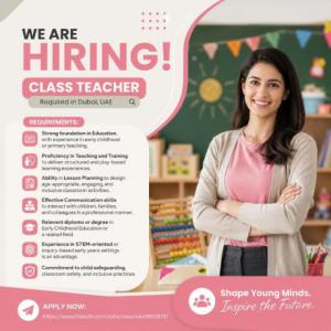 Class Teacher Required in Dubai