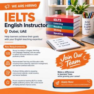 IELTS | English Instructor Required in Dubai