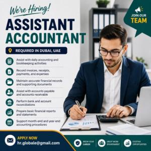 Assistant Accountant Required in Dubai