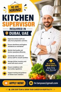Kitchen Supervisor Required in Dubai