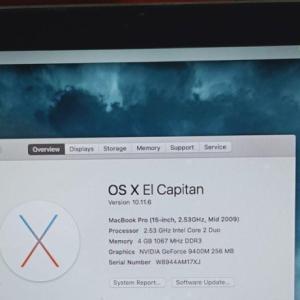 Homeschool Apple MacBook Pro 2009 Processor: Core 2duo Screen Display: 15" Memory: 4GB RAM