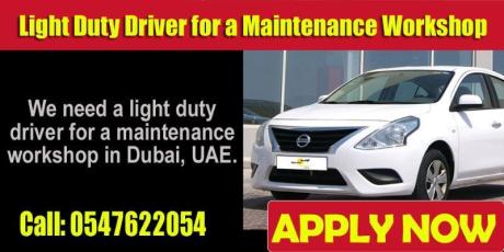 Light Duty Driver for a Maintenance Workshop