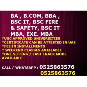 BBA,BA,BSC,BCOM,MBA Degree course in Ajman, Sharjah 0525863576 ***