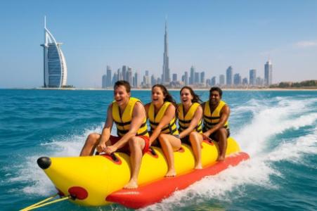 Sea, Speed & Skyline – Banana Boat Ride by City Tour in Dubai