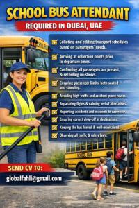 School Bus Attendant Required in Dubai