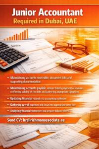 Junior Accountant Required in Dubai