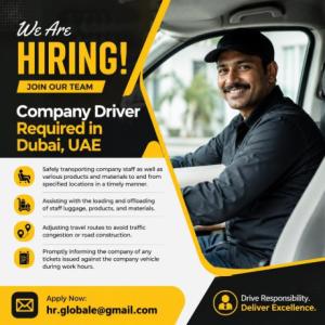Company Driver Required in Dubai