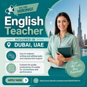 English Teacher Required in Dubai