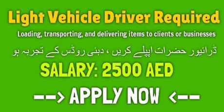 Light Vehicle Driver Required