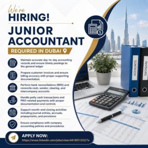 Junior Accountant Required in Dubai
