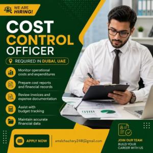 Cost Control Officer Required in Dubai