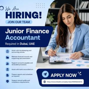 Junior Finance Accountant Required in Dubai