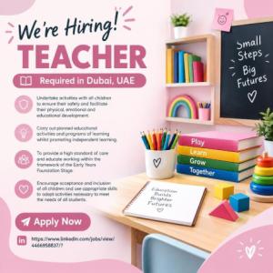 Teacher Required in Dubai