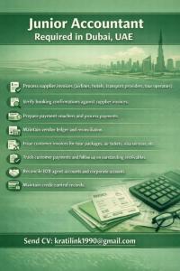 Junior Accountant Required in Dubai