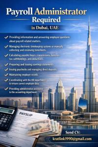 Payroll Administrator Required in Dubai
