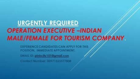 Operation Executive - Indian Male/ Female