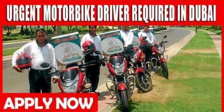 URGENT MOTORBIKE DRIVER REQUIRED IN DUBAI