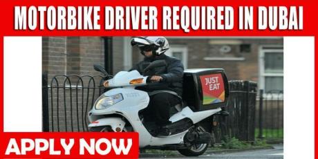 MOTORBIKE DRIVER REQUIRED IN DUBAI