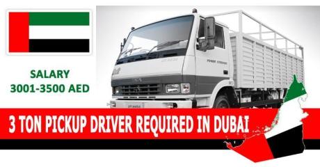 3 TON PICKUP DRIVER REQUIRED IN DUBAI