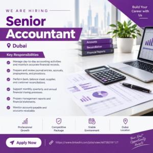 Senior Accountant Required in Dubai