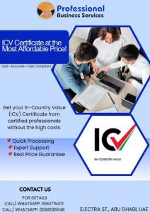 ICV CERTIFICATE AT THE MOST AFFORDABLE PRICE!