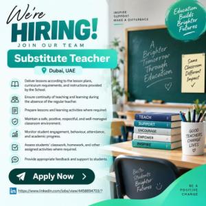 Substitute Teacher Required in Dubai