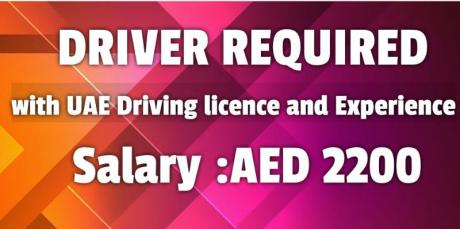 Driver with valid UAE Driving licence and Experience