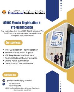 ADNOC VENDOR REGISTRATION & PRE-QUALIFICATION