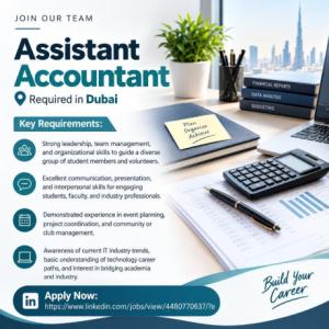 Assistant Accountant Required in Dubai